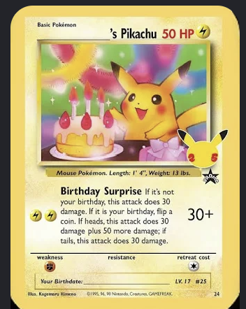 Pikachu #24 – Birthday Pikachu Black Star Promo